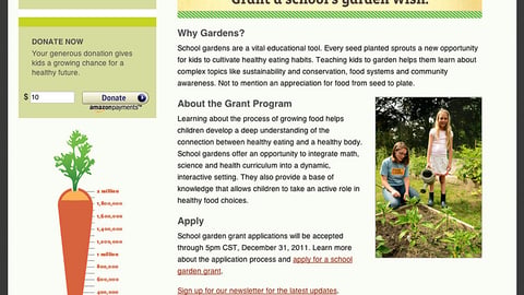 Whole Foods 'School Garden Grant' Webpage
