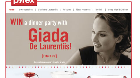 Pyrex 'Giada' Sweeps Home Page Ad