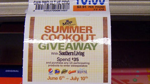 Food Lion 'Summer Cookout Giveaway' Price Label