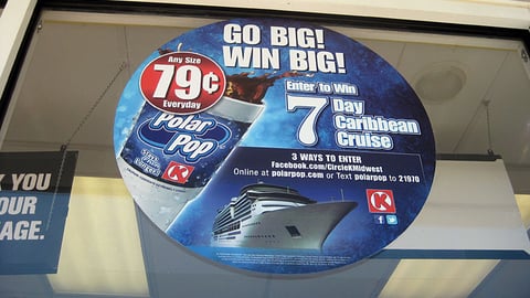 Circle K 'Go Big, Win Big' Window Sign