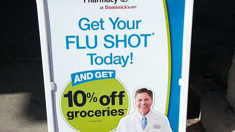 Dominick's 'Flu Shot' A-Board