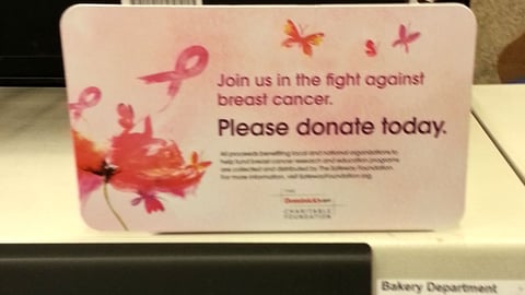 Dominick's 'Fight Against Breast Cancer' Checkout Sign