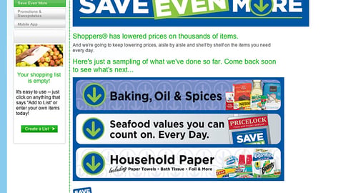 Shoppers 'Save Even More' Page