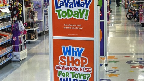 Toys "R" Us 'Layaway Today' Stanchion Sign