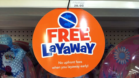 Toys "R" Us 'Free Layaway' Shelf Tag