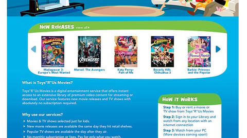Toys "R" Us Movies Promotional Page
