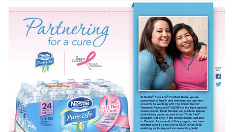 Nestlé Pure Life 'Partnering for a Cure' Walmart.com Showcase