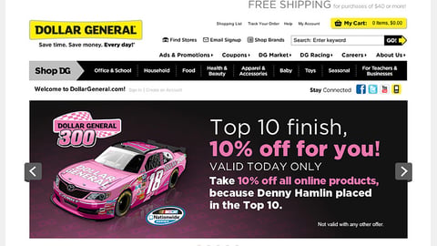 Dollar General NASCAR 'Top 10' Carousel Ad
