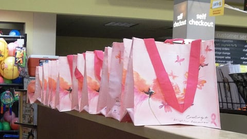 Safeway Pink Shopping Bag Merchandising