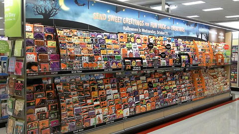 Target Halloween Greeting Card In-Line Display
