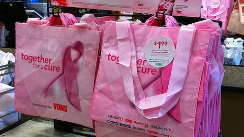 Safeway Pink Shopping Bag Rack
