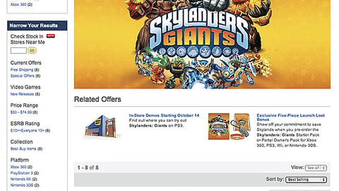 Best Buy 'Skylanders' E-Commerce Shop