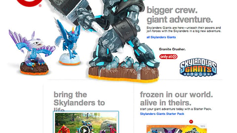 Target.com 'Skylanders: Giants' Page