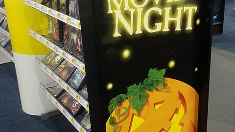 Best Buy 'Trick Or Treat' Rack Sign