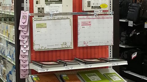 OfficeMax 'Calendars' Pink Holiday Endcap