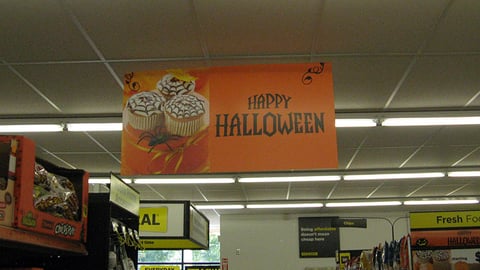 Dollar General 'Happy Halloween' Ceiling Sign