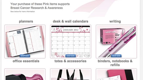 Office Depot 'Breast Cancer Awareness' E-Commerce Shop