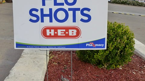 H-E-B 'Flu Shots' Sign