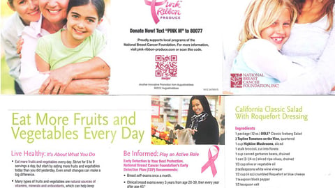 Meijer Pink Ribbon Produce 'Live Healthy' Brochure