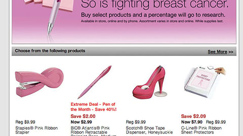 Staples 'Pink Is In' E-Commerce Shop