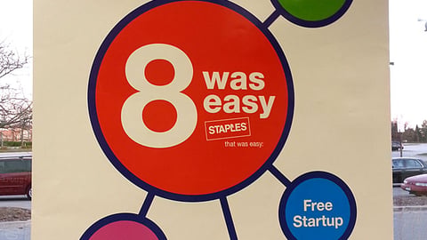 Staples '8 Was Easy' Window Poster