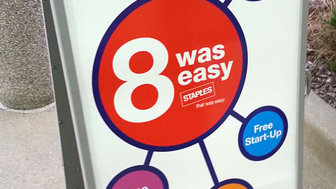 Staples '8 Was Easy' A-Board
