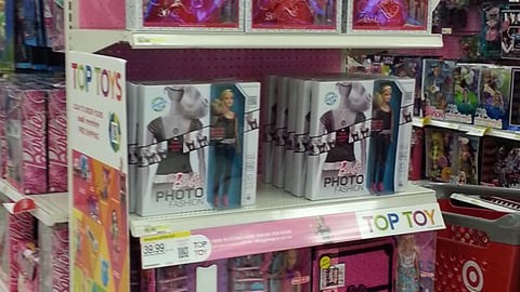 Target Barbie 'Top Toy' Endcap