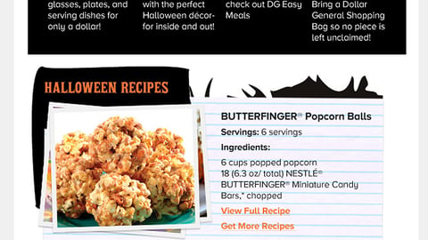 Dollar General Nestlé 'Happy Halloween' Email