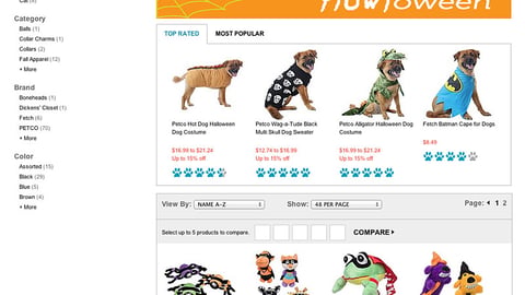 Petco 'Howloween' E-Commerce Page