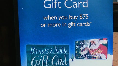 Barnes & Noble Free Gift Card Stanchion Sign
