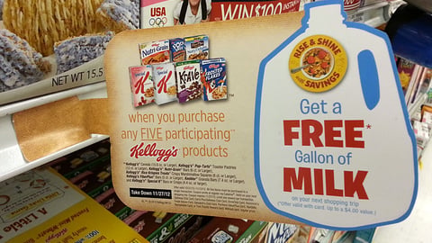 Safeway Kellogg's 'Free Milk' Shelf Talker