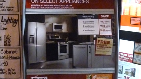 Home Depot 'Holiday Savings' Stanchion Sign