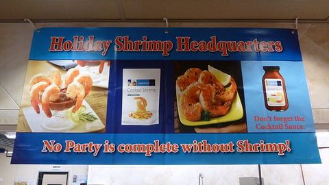 Safeway 'Holiday Shrimp Headquarters' Ceiling Banner