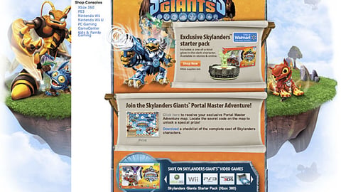 Walmart.com 'Skylanders: Giants' Page