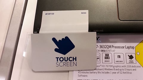 Best Buy 'Touch Screen' Product Tag