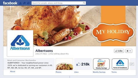 Albertsons 'My Holiday' Facebook Page