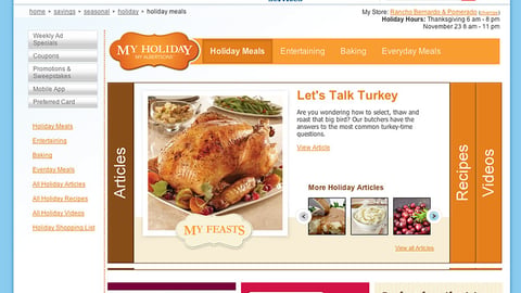 Albertsons 'Holiday Meals' Page