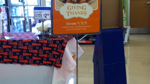 Jewel-Osco 'Giving Thanks' Stanchion Sign