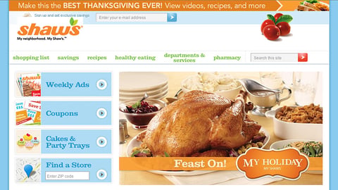 Shaw's 'My Holiday' Home Page Ads