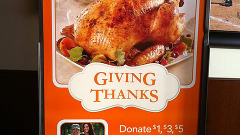 Albertsons 'Giving Thanks' Stanchion Sign