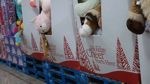 Sam's Club 'Holiday Cheer Starts Here' Plush Dump Bins
