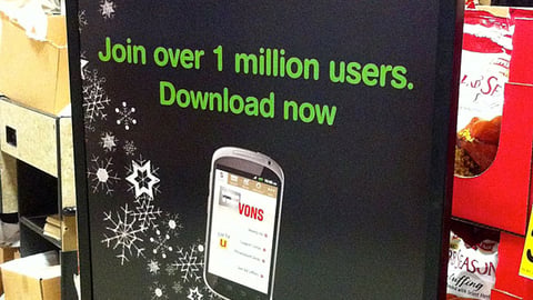 Vons 'Appy Holidays' Stanchion Sign