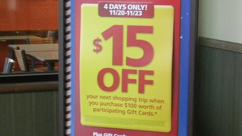 Genuardi's 'Buy Gift Cards' Stanchion Sign