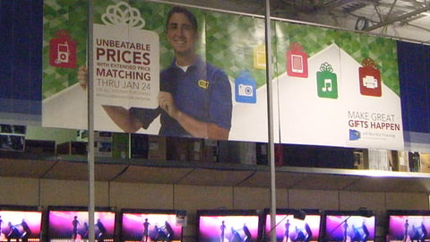 Best Buy 'Gifts Happen' Ceiling Banner