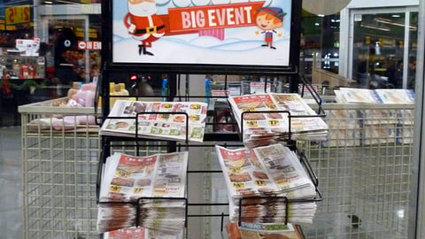 H-E-B 'Bigger, Better, Brighter' Circular Rack Header