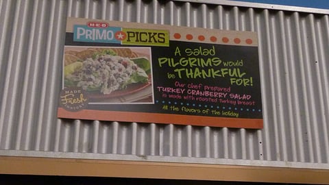 H-E-B Primo Picks 'Thankful' Sign