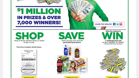 Dollar General 'Million Sweepstakes' Promotional Page