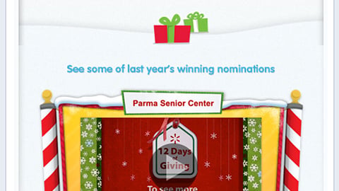 Walmart '12 Days of Giving' Facebook Page