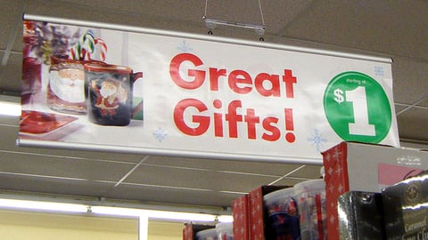 Family Dollar 'Great Gifts' Ceiling Sign