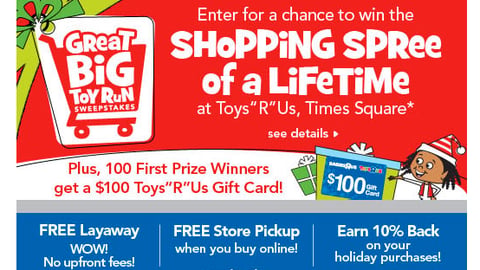Toys "R" Us Nickelodeon 'Great Big Toy Run' Email Ad